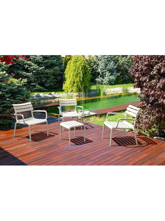 Paris Auxiliary Outdoor Polypropylene Table White 42x41x40cm