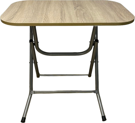 Tisch für kleine Außenbereiche Zusammenklappbar Braun 80x50x77cm