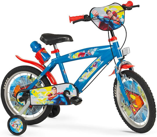 SUPERMAN 16" Bicicletă pentru copii BMX cu Cadru din Aluminiu Albastru