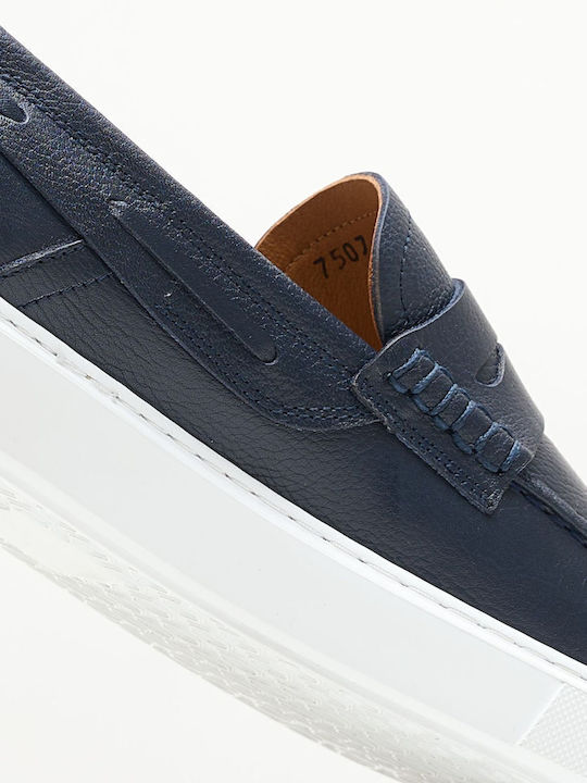 Men's Leather Loafers Blue