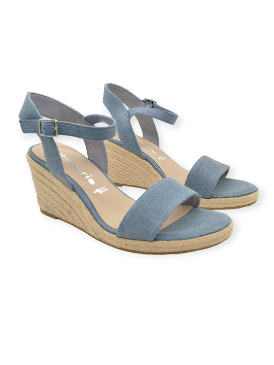 Tamaris Women's Fabric Platform Shoes Blue