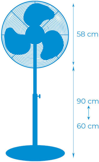 EDM Grupo Pedestal Fan 80W Fan Diameter 50cm Black