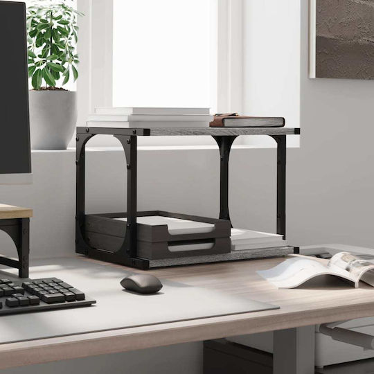 Vidaxl Printer Stand 2 Levels Grey Sonoma 41x28x33,5 H Hevel Ex Exotic Wood Grey