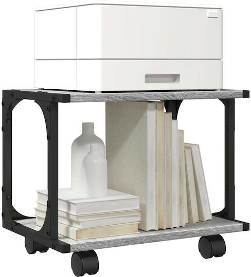 Vidaxl Printer Stand 2 Levels Grey Sonoma 41x28x33,5 H Hevel Ex Exotic Wood Grey