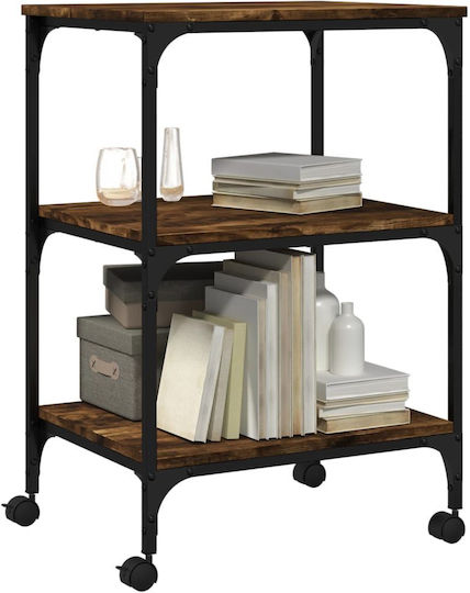 3-Tier Printer Stand Smoked Oak 50x41x75 cm Engineered Wood Brown