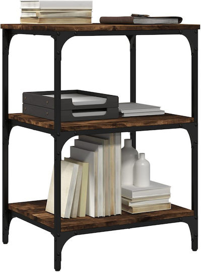 3-Tier Printer Stand Smoked Oak 50x41x75 cm Engineered Wood Brown
