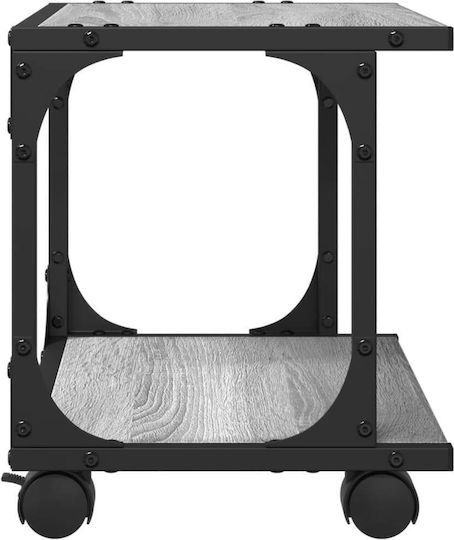 Vidaxl Printer Stand 2 Levels Grey Sonoma 41x28x33,5 H Hevel Ex Exotic Wood Grey