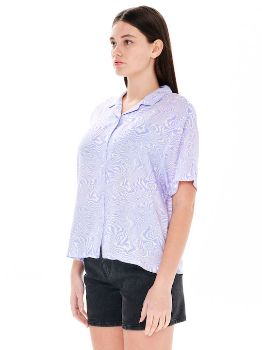 Women's Short Sleeve Shirt Purple