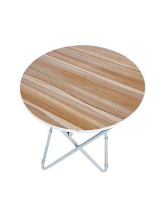 Outdoor Dinner Foldable Table with Wood Surface and Aluminum Frame Multicolour 80x80x75cm