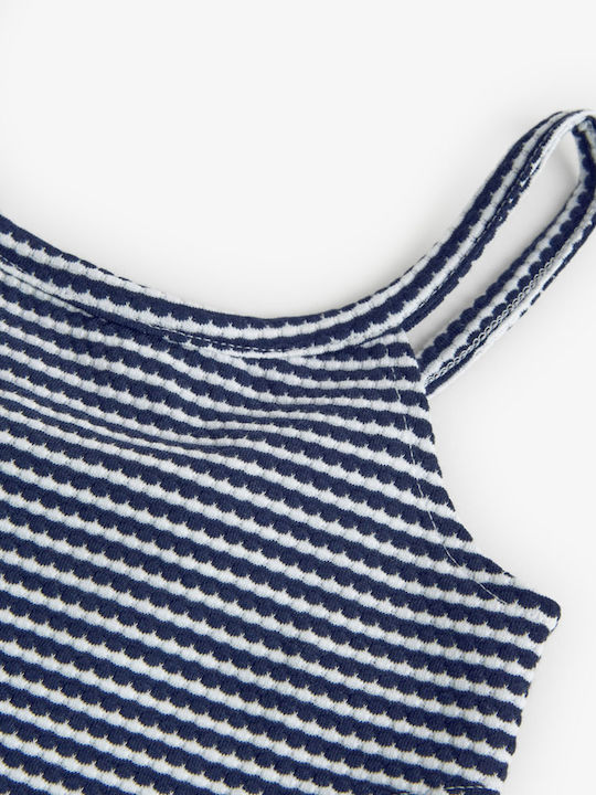 Boboli Kinder-Crop-Top Ärmellos Gestreift Blau und Weiß