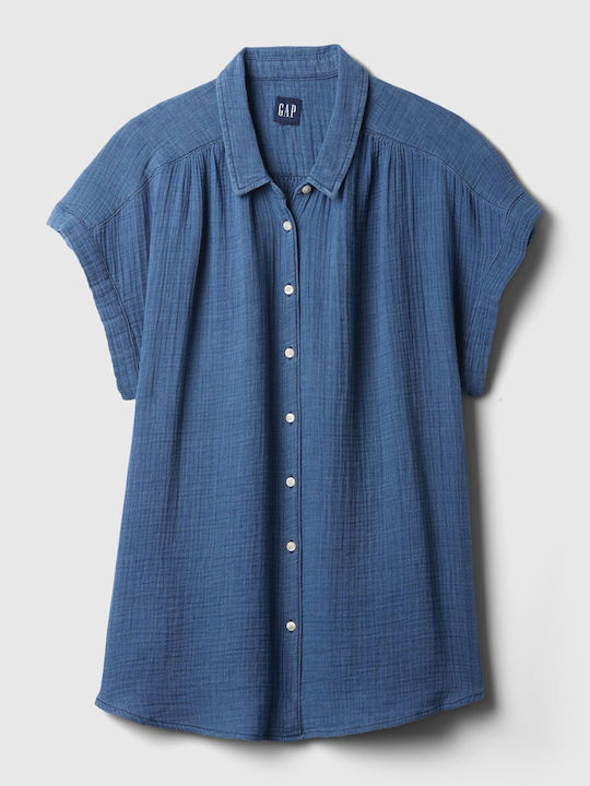 GAP Women's Long Sleeve Shirt Blue