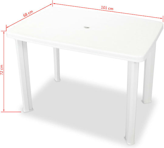Plastic Masa pentru spații exterioare Alb 101x68x72buc