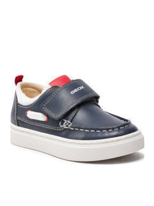 Leather Kids Loafers & Moccasins with Hoop & Loop Closure Navy Blue B Nashik