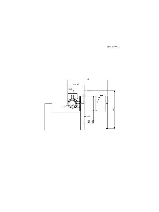 Armando Vicario Slim Built-in Mixer & Diverter Set for Shower 3 Exits