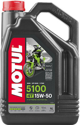 Motul 5100 4T Semi-synthetic Motorcycle Oil for Four-Stroke Engines 15W-50 4lt