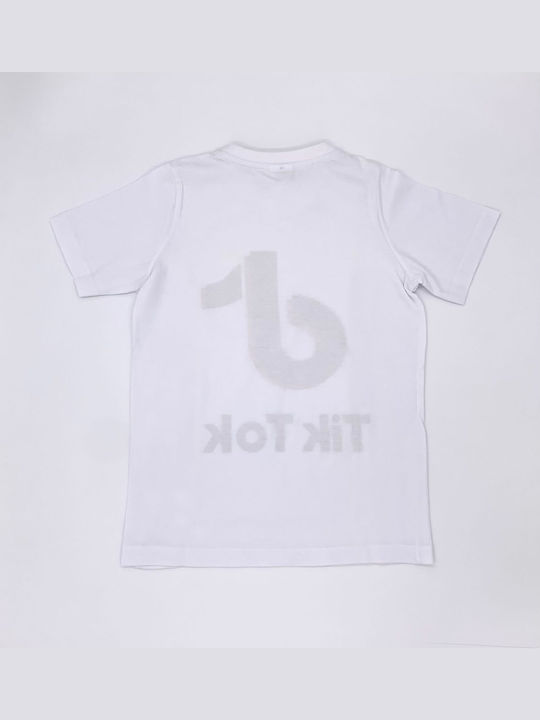 Cotton Planet Tricou pentru copii Alb T-Shirt Tik Tok