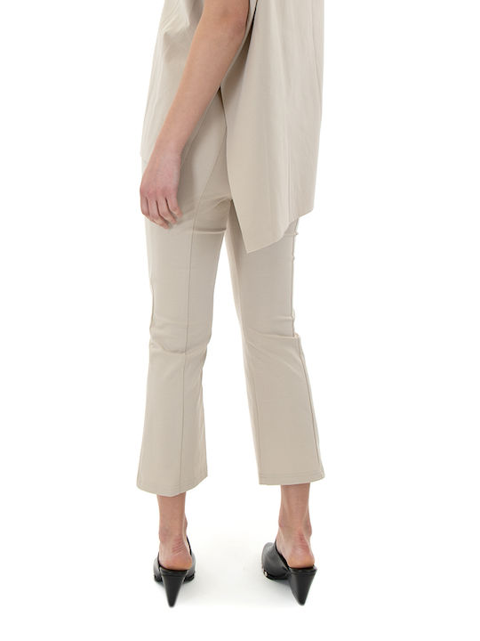 MY T Women's Fabric Trousers Beige