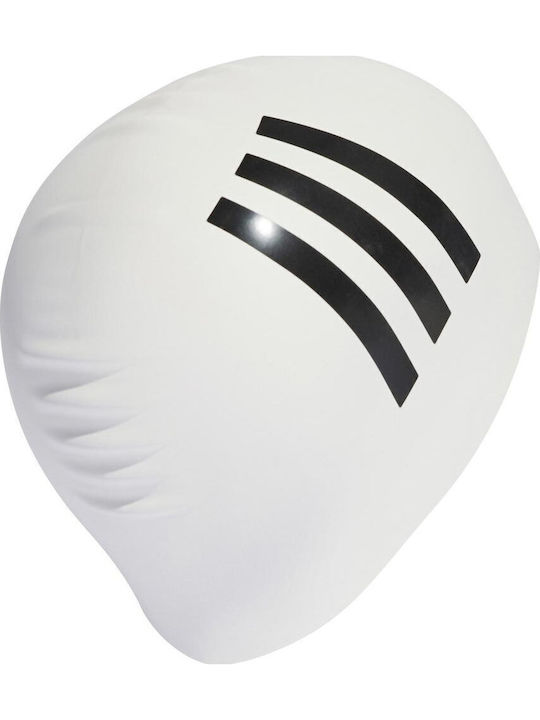 adidas 3-Stripes Silicone Adults Swimming Cap White