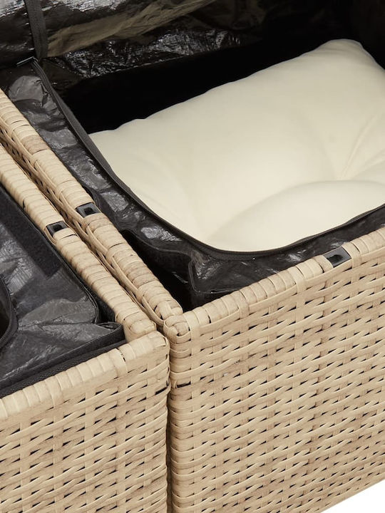 Zweisitziges Sofa Außenbereich Rattan mit Kissen 131x62x69cm