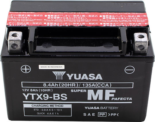 Yuasa Μπαταρία Μοτοσυκλέτας YTX9-BS 135A με Χωρητικότητα 8.4Ah