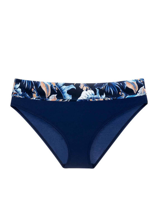 Bikini Slip Hohe Taille Blau