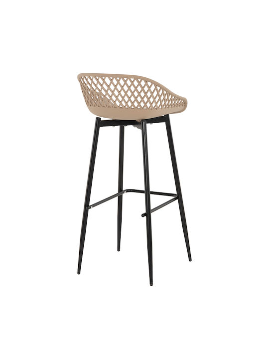 Metallic Garden Bar Stool Outdoor Brown 46x48x99cm