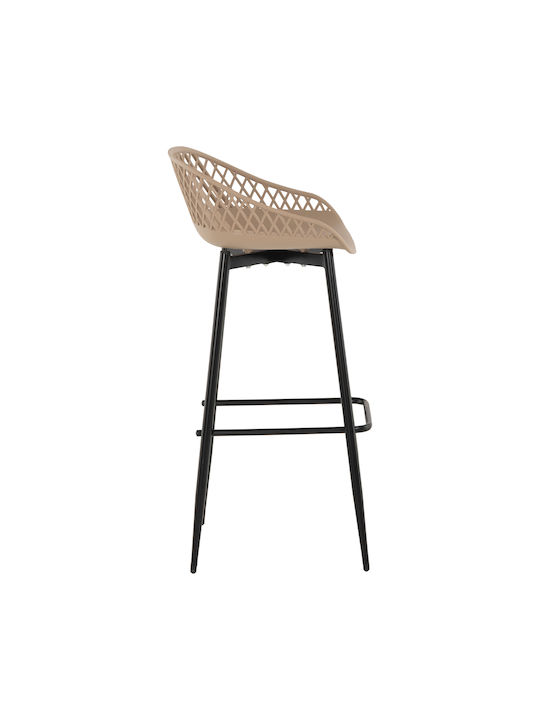 Metallic Garden Bar Stool Outdoor Brown 46x48x99cm