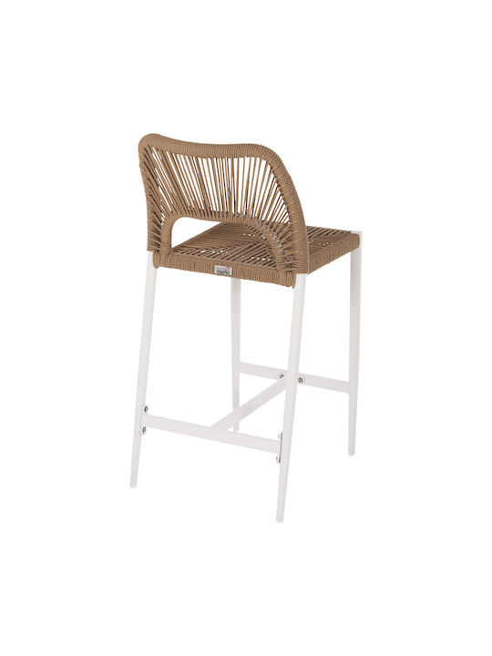 Hocker für Bar Für den Außenbereich aus Aluminium White, Beige 1Stück 46x58x95cm