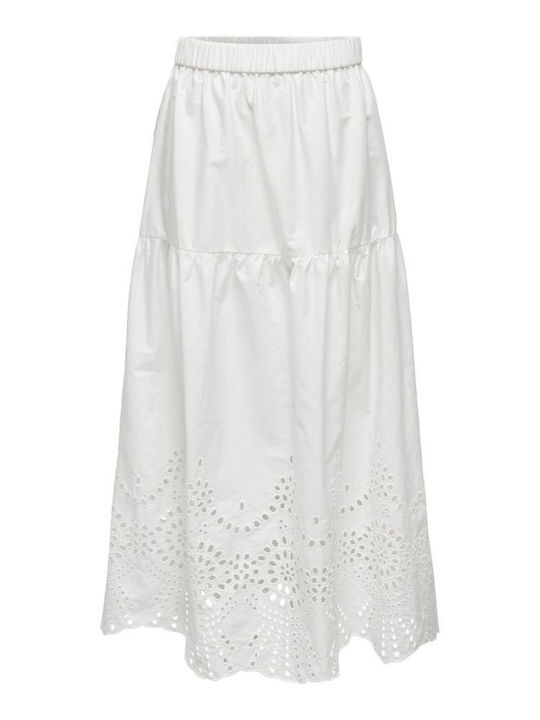 High-waisted Midi Skirt White