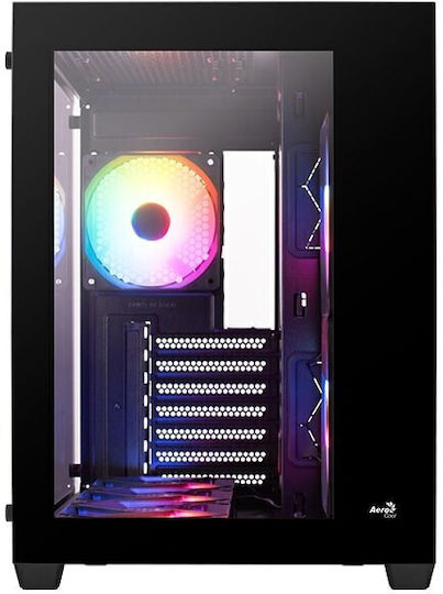 Aerocool Dryft-BK-v2 Gaming Mini Tower Carcasă PC cu Deschidere Laterală și Sistem Iluminare RGB Neagră