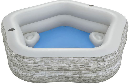 Bestway Πισίνα PVC Φουσκωτή 213x206x53εκ. Γκρι