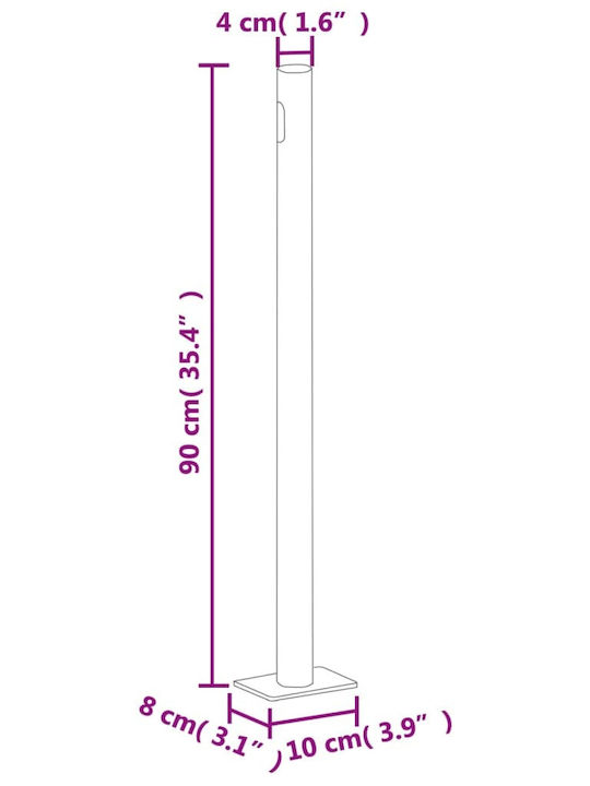 vidaXL Πλαϊνό Ρολό Σκίασης Βεράντας Μαύρο 1.4x3m