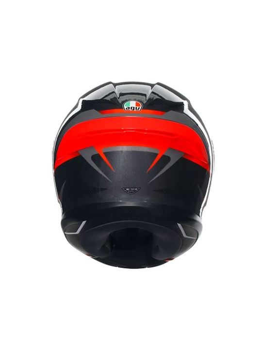 AGV K6 S Slashcut Black/Grey/Red Κράνος Μηχανής Full Face ECE 22.06 1255gr με Pinlock