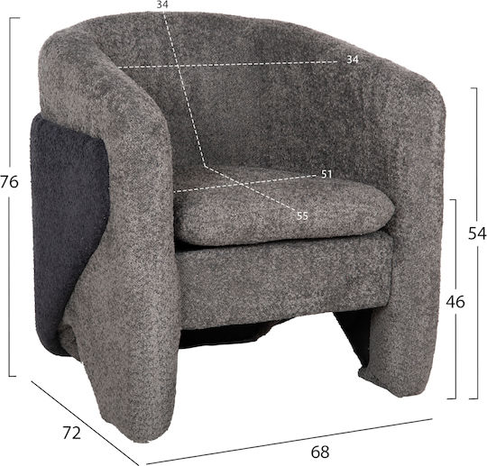 Sessel Grey-blue 68x72x76cm