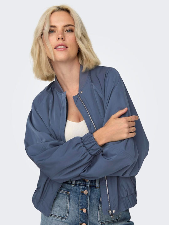 Kurz Damen Bomberjacke Blue