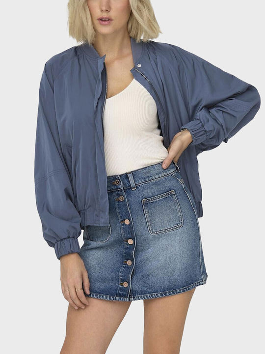Kurz Damen Bomberjacke Blue