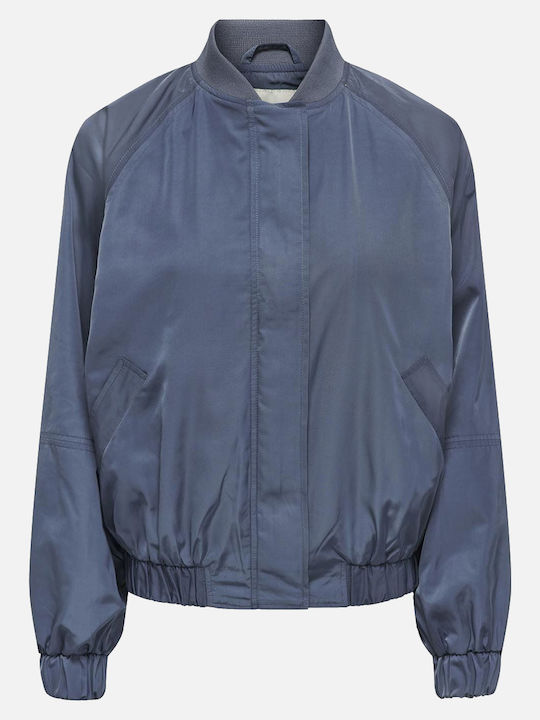 Kurz Damen Bomberjacke Blue