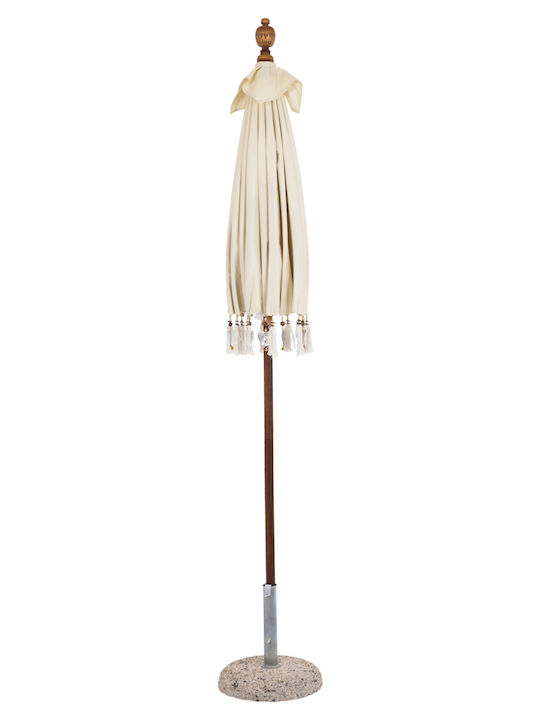 Professional Circular Wicker Umbrella Ecru F2xY2m