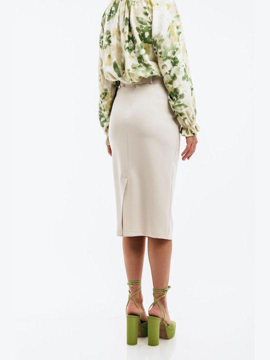 Freestyle Midi Skirt in Beige color