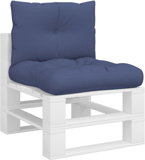 vidaXL Waterproof Bench Cushion for Pallet with Backrest Navy Blue 38x60cm