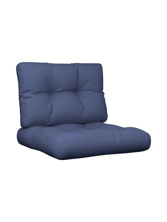 vidaXL Waterproof Bench Cushion for Pallet with Backrest Navy Blue 40x60cm