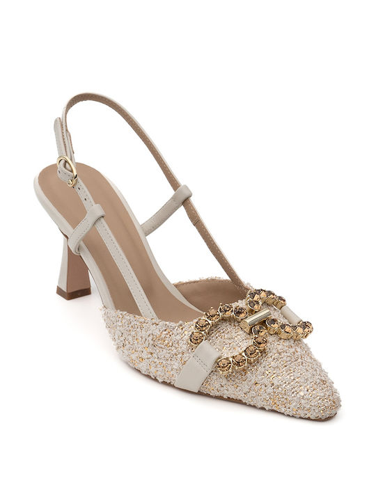 Frau Leder Pumps Goldene