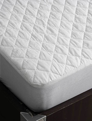 Madi Super-Double Quilted Mattress Cover Pure White 160x200+30cm