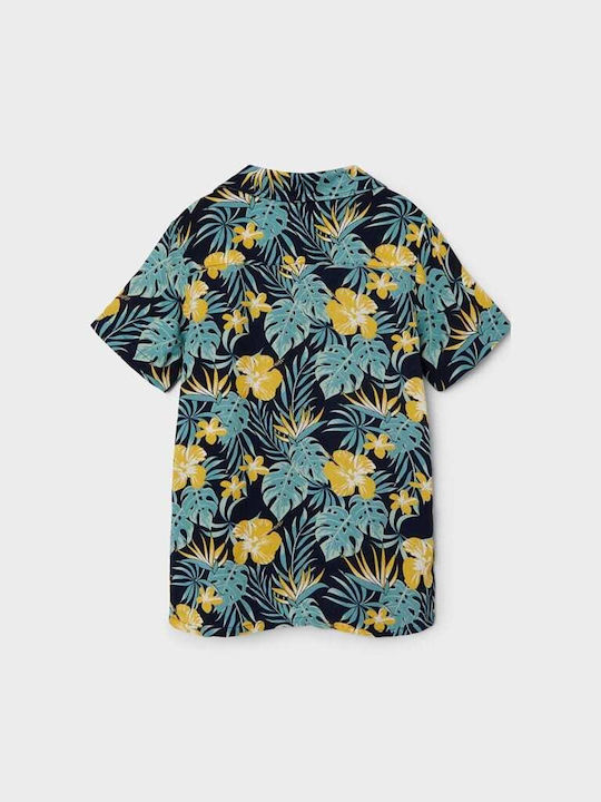 Kids Floral Shirt Short Sleeve Yellow flowers