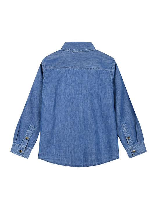 Kinder Hemd Langarm Denim Rot