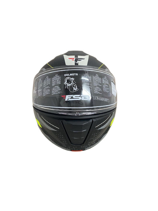 Faseed 917 Grey Mat / Yellow Κράνος Μηχανής Flip-Up με Sunvisor
