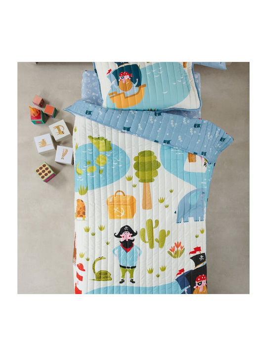 Kentia Kids Pillowcase 52x72cm Ciel- Ecru- Warm Yellow Green