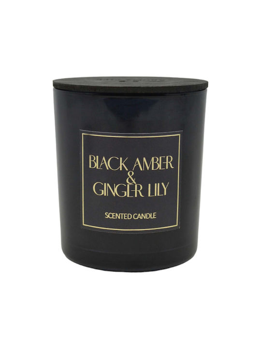 Ankor Aromatic Candle in Jar with Black Amber & Ginger Lily Perfume 7x7.8cm
