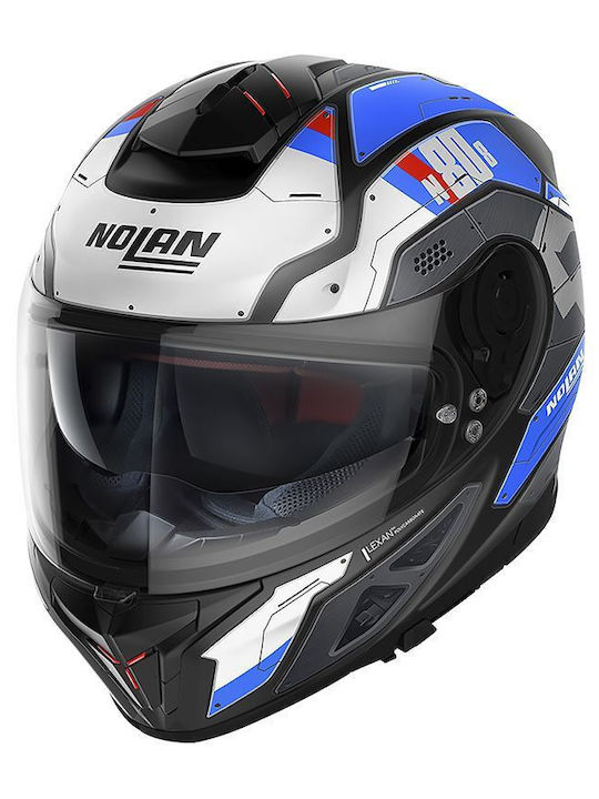 Nolan N80-8 Starscream N-Com Full Face Helmet with Sun Visor ECE 22.06 Flat Black/Blue 36 61555