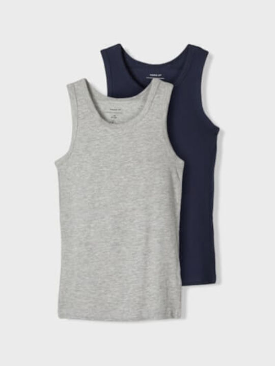 Name It Set of Kids' Undershirts Sleeveless Grey 2pcs